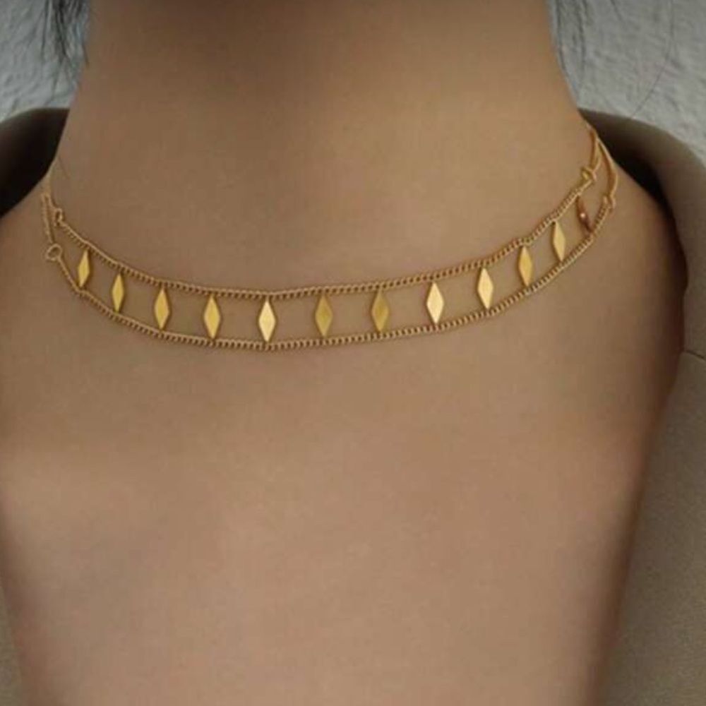 Gold Link Detail Women's Necklace M663